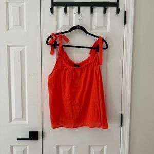 Gap Tie-Shoulder Textured Cami in Blood Orange